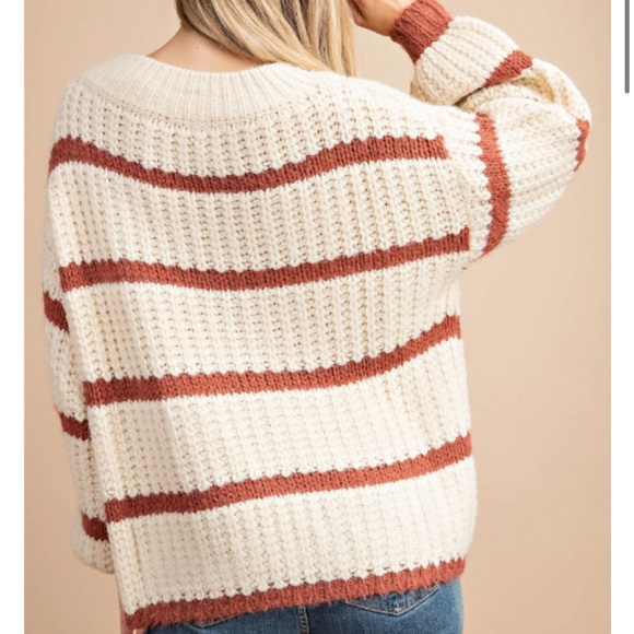 Striped Chunky Knit Sweater - Picture 2 of 4